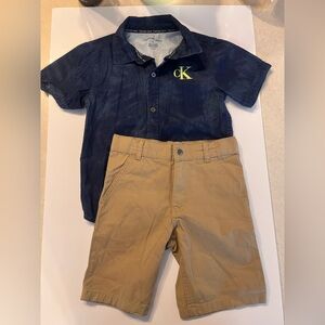 Calvin Klein shirt and shorts size 5 boys
